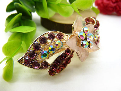 韩版发饰 顶夹 蝴蝶结水钻盘发发卡 横夹 弹簧夹-5号