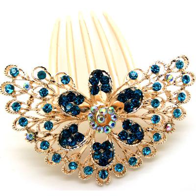 ★★★特价★★★水钻凤尾夹5齿插梳盘发工具发梳插卡水晶水钻发梳