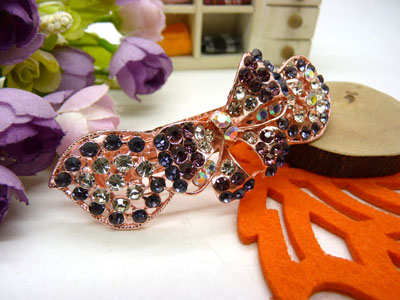 水晶饰品盘发必备头饰发饰 横夹弹簧夹顶夹百搭发卡发夹-12号	合金保色