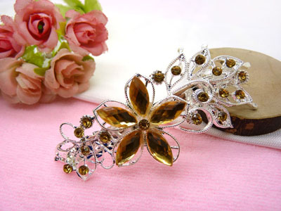 婉馨韩剧同款发饰韩国2015水钻顶夹合金盘发头饰水晶发夹弹簧夹