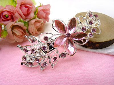 婉馨韩剧同款发饰韩国2015水钻顶夹合金盘发头饰水晶发夹弹簧夹	  合金保色 永久闪耀