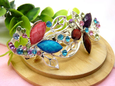 婉馨韩剧同款发饰韩国2015水钻顶夹合金盘发头饰水晶发夹弹簧夹  合金保色 永久闪耀 