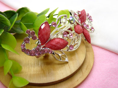 婉馨韩剧同款发饰韩国2015水钻顶夹合金盘发头饰水晶发夹弹簧夹	  合金保色 永久闪耀