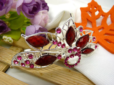 婉馨韩剧同款发饰韩国2015水钻顶夹合金盘发头饰水晶发夹弹簧夹	