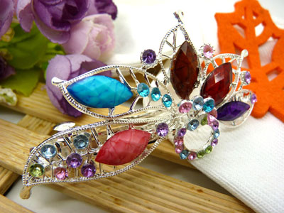 婉馨韩剧同款发饰韩国2015水钻顶夹合金盘发头饰水晶发夹弹簧夹  永久闪耀 合金保色