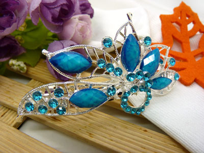 韩国2015水钻顶夹合金盘发头饰水晶发夹弹簧夹	  韩国正品 永久闪耀 合金保色 