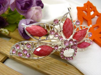 婉馨韩剧同款发饰韩国2015水钻顶夹合金盘发头饰水晶发夹弹簧夹	韩国正品 合金保色