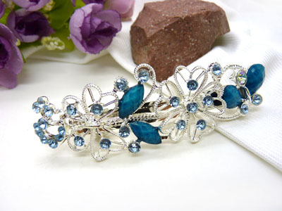 婉馨韩剧同款发饰韩国2015水钻顶夹合金盘发头饰水晶发夹弹簧夹	韩国正品 永久闪耀