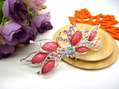 婉馨韩剧同款发饰韩国2015水钻顶夹合金盘发头饰水晶发夹弹簧夹  合金保色 韩国正品