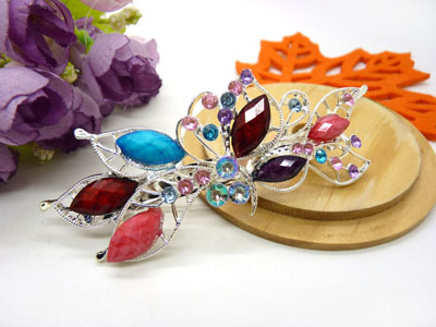 婉馨韩剧同款发饰韩国2015水钻顶夹合金盘发头饰水晶发夹弹簧夹	合金保色  韩国正品