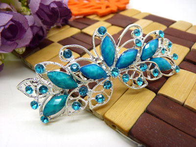 婉馨韩剧同款发饰韩国2015水钻顶夹合金盘发头饰水晶发夹弹簧夹  合金保色 韩国正品 