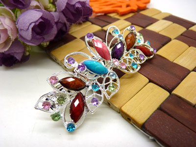 婉馨韩剧同款发饰韩国2015水钻顶夹合金盘发头饰水晶发夹弹簧夹  韩国正品 永久闪耀 