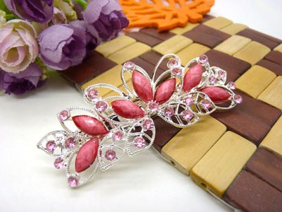 婉馨韩剧同款发饰韩国2015水钻顶夹合金盘发头饰水晶发夹弹簧夹	 合金保色 韩国正品