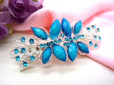 婉馨韩剧同款发饰韩国2015水钻顶夹合金盘发头饰水晶发夹弹簧夹   韩国正品合金保色 