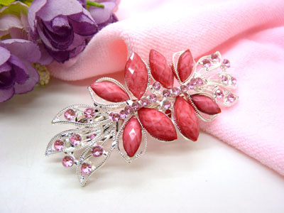 婉馨韩剧同款发饰韩国2015水钻顶夹合金盘发头饰水晶发夹弹簧夹	