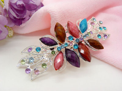 婉馨韩剧同款发饰韩国2015水钻顶夹合金盘发头饰水晶发夹弹簧夹