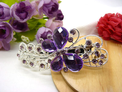 婉馨韩剧同款发饰韩国2015水钻顶夹合金盘发头饰水晶发夹弹簧夹   合金保色 韩国正品