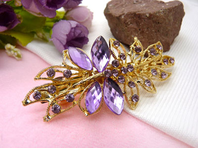 2015水钻顶夹合金盘发头饰水晶发夹弹簧夹  韩国正品 合金保色 