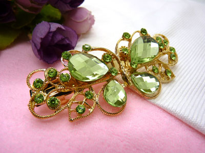 婉馨韩剧同款发饰韩国2015水钻顶夹合金盘发头饰水晶发夹弹簧夹    合金保色 韩国正品