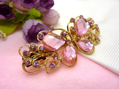 婉馨韩剧同款发饰韩国2015水钻顶夹合金盘发头饰水晶发夹弹簧夹   合金保色  韩国正品