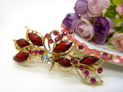 婉馨韩剧同款发饰韩国2015水钻顶夹合金盘发头饰水晶发夹弹簧夹	