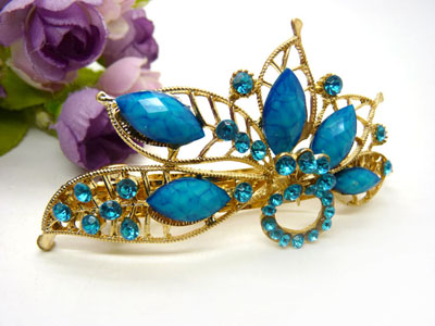 水钻顶夹合金盘发头饰水晶发夹弹簧夹	合金保色 永久闪耀