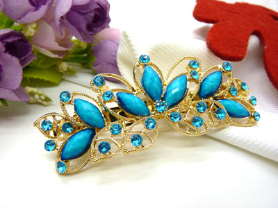 婉馨韩剧同款发饰韩国2015水钻顶夹合金盘发头饰水晶发夹弹簧夹