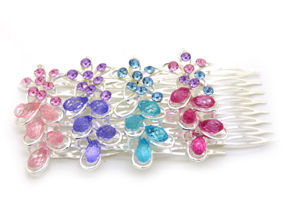 韩版头饰发饰发梳 合金锆石发卡刘海梳发箍发卡夹 -梳夹	 