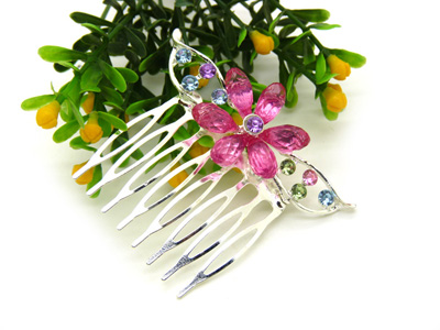 韩版头饰发饰发梳 合金锆石发卡刘海梳发箍发卡夹 -梳夹	 