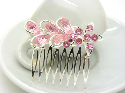 韩版头饰发饰发梳 合金锆石发卡刘海梳发箍发卡夹 -梳夹	 