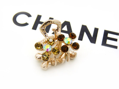 韩版水钻顶夹发爪发夹盘发合金镶钻刘海夹-水钻小爪夹	