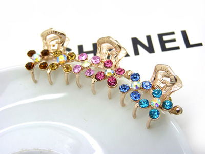 韩版水钻顶夹发爪发夹盘发合金镶钻刘海夹 -水钻小爪夹	