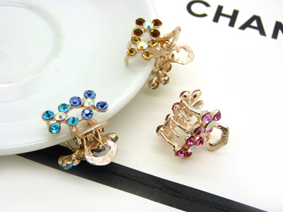 韩版水钻顶夹发爪发夹盘发合金镶钻刘海夹-水钻小爪夹	