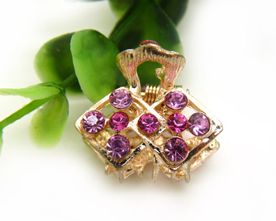 韩版水钻顶夹发爪发夹盘发合金镶钻刘海夹-水钻小爪夹 