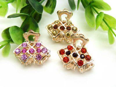 韩版水钻顶夹发爪发夹盘发合金镶钻刘海夹 -水钻小爪夹