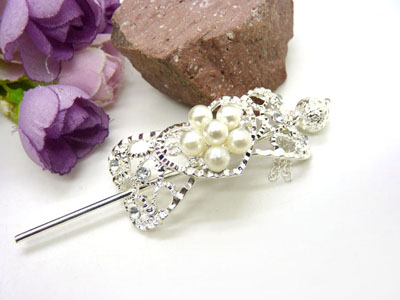 韩国正品 合金保色  复古藏银蝴蝶步摇发簪子-双层插针-26号