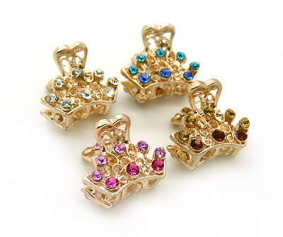 韩版水钻顶夹发爪发夹盘发合金镶钻刘海夹 -水钻小爪夹