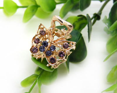 韩版水钻顶夹发爪发夹盘发合金镶钻刘海夹-水钻小爪夹