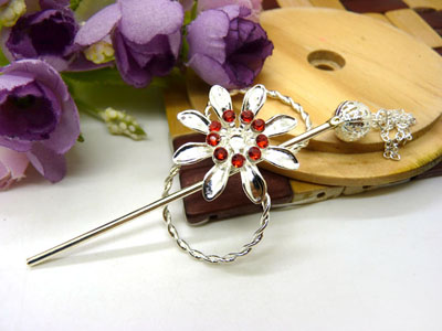 韩国正品  合金保色复古藏银蝴蝶步摇发簪子-单层插针-23号	