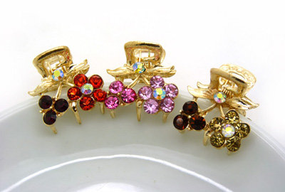 韩版水钻顶夹发爪发夹盘发合金镶钻刘海夹-水钻小爪夹