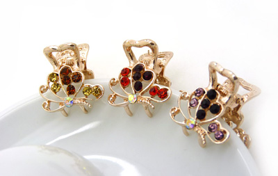 韩版水钻顶夹发爪发夹盘发合金镶钻刘海夹-水钻小爪夹