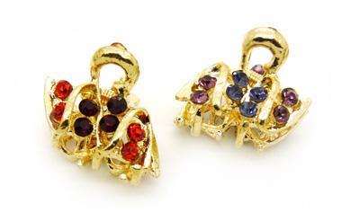 韩版水钻顶夹发爪发夹盘发合金镶钻刘海夹-水钻小爪夹