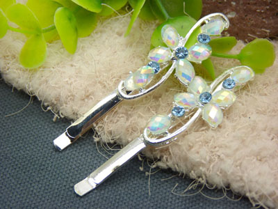 韩国正品 合金保色 水钻珍珠几何波浪形边夹刘海夹对夹发夹-12号	