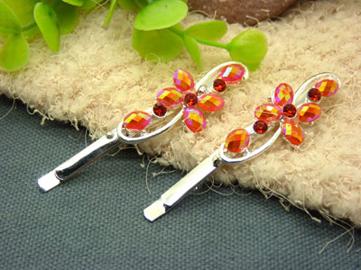 韩国正品 合金保色  水钻珍珠几何波浪形边夹刘海夹对夹发夹-12号	