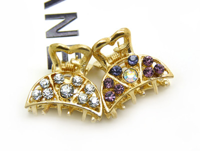 韩版水钻顶夹发爪发夹盘发合金镶钻刘海夹 -水钻小爪夹	