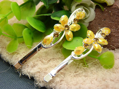 韩国正品 合金保色 水钻珍珠几何波浪形边夹刘海夹对夹发夹-12号