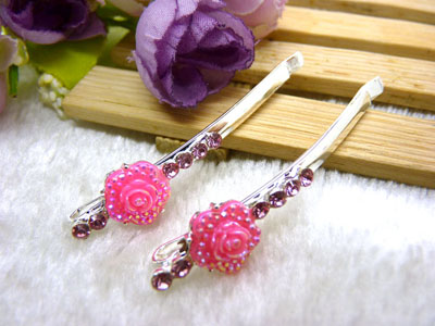 韩国正品 合金保色 花朵边夹 合金对夹发卡子-7号