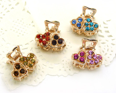 韩版水钻顶夹发爪发夹盘发合金镶钻刘海夹-水钻小爪夹	