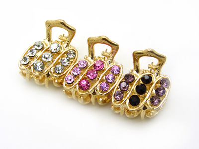 韩版水钻顶夹发爪发夹盘发合金镶钻刘海夹-水钻小爪夹 