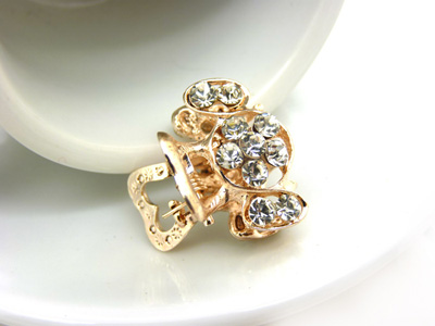 韩版水钻顶夹发爪发夹盘发合金镶钻刘海夹-水钻小爪夹	